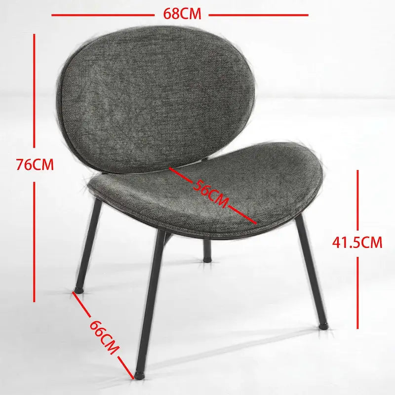Shell Chair Single Side Chair Tripod Black Leather Lounge Chair in Walnut Finish Comfortable Backrest,Black color