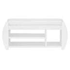 Multifunctional Storage Bench with Cushion and Curved Side Panel for Entrance and Living Room