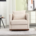 Chenille Swivel Barrel Accent Chair, Beige / Brown / Carbon Black / Dark Gray, Single Seat