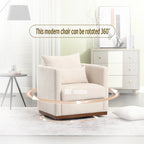 Chenille Swivel Barrel Accent Chair, Beige / Brown / Carbon Black / Dark Gray, Single Seat