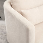Chenille Swivel Barrel Accent Chair, Beige / Brown / Carbon Black / Dark Gray, Single Seat