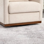 Chenille Swivel Barrel Accent Chair, Beige / Brown / Carbon Black / Dark Gray, Single Seat