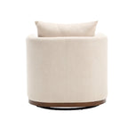 Chenille Swivel Barrel Accent Chair, Beige / Brown / Carbon Black / Dark Gray, Single Seat