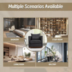 Chenille Swivel Barrel Accent Chair, Beige / Brown / Carbon Black / Dark Gray, Single Seat
