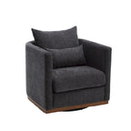 Chenille Swivel Barrel Accent Chair, Beige / Brown / Carbon Black / Dark Gray, Single Seat