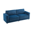 Square Arm Loveseat Sofa, 2-Seater – Light Grey / Beige / Blue