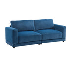 Square Arm Loveseat Sofa, 2-Seater – Light Grey / Beige / Blue
