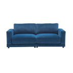 Square Arm Loveseat Sofa, 2-Seater – Light Grey / Beige / Blue