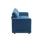 Square Arm Loveseat Sofa, 2-Seater – Light Grey / Beige / Blue