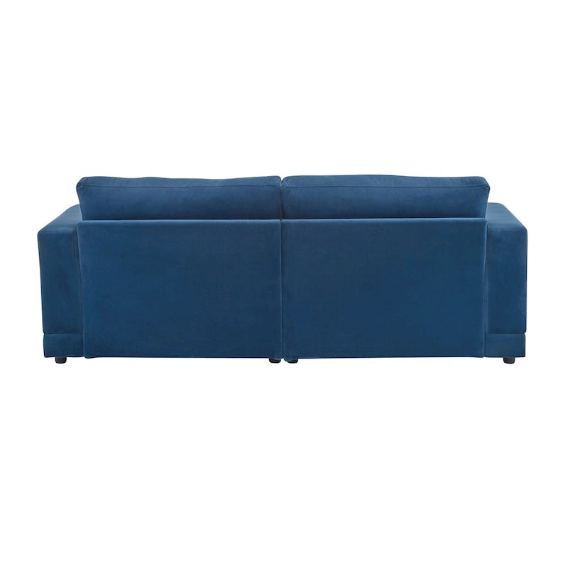 Square Arm Loveseat Sofa, 2-Seater – Light Grey / Beige / Blue