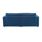 Square Arm Loveseat Sofa, 2-Seater – Light Grey / Beige / Blue