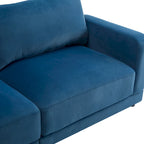 Square Arm Loveseat Sofa, 2-Seater – Light Grey / Beige / Blue