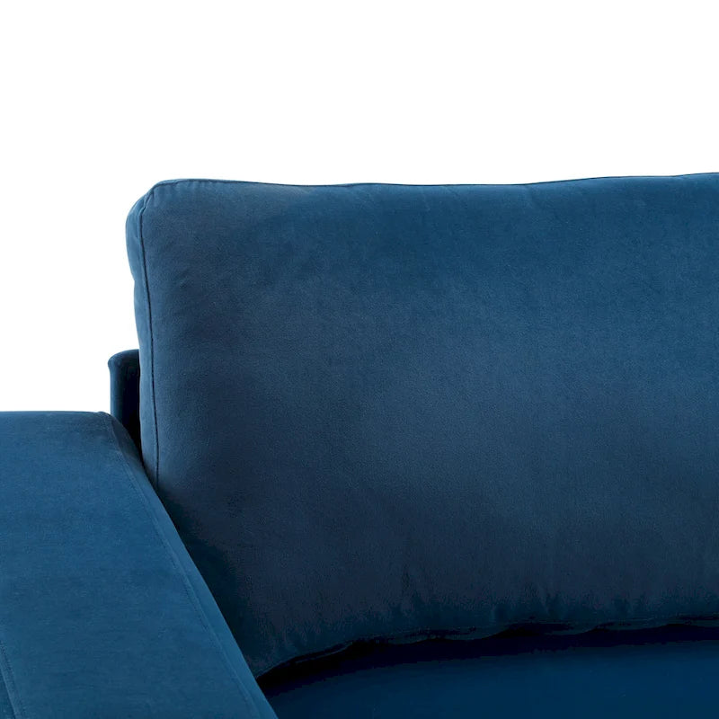Square Arm Loveseat Sofa, 2-Seater – Light Grey / Beige / Blue