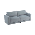 Square Arm Loveseat Sofa, 2-Seater – Light Grey / Beige / Blue