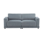 Square Arm Loveseat Sofa, 2-Seater – Light Grey / Beige / Blue