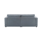 Square Arm Loveseat Sofa, 2-Seater – Light Grey / Beige / Blue
