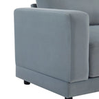 Square Arm Loveseat Sofa, 2-Seater – Light Grey / Beige / Blue