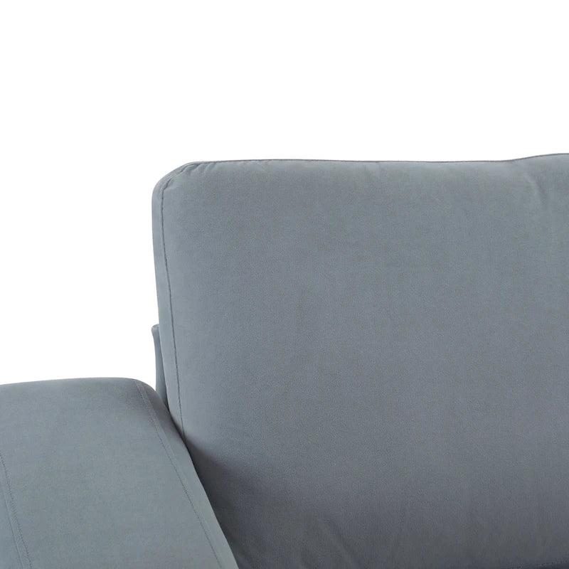 Square Arm Loveseat Sofa, 2-Seater – Light Grey / Beige / Blue
