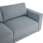 Square Arm Loveseat Sofa, 2-Seater – Light Grey / Beige / Blue