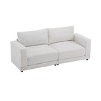 Square Arm Loveseat Sofa, 2-Seater – Light Grey / Beige / Blue