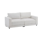 Square Arm Loveseat Sofa, 2-Seater – Light Grey / Beige / Blue