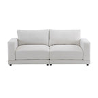 Square Arm Loveseat Sofa, 2-Seater – Light Grey / Beige / Blue