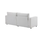 Square Arm Loveseat Sofa, 2-Seater – Light Grey / Beige / Blue