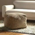 Natural Jute Cube Ottoman, 18" – Single Seat