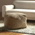 Natural Jute Cube Ottoman, 18" – Single Seat