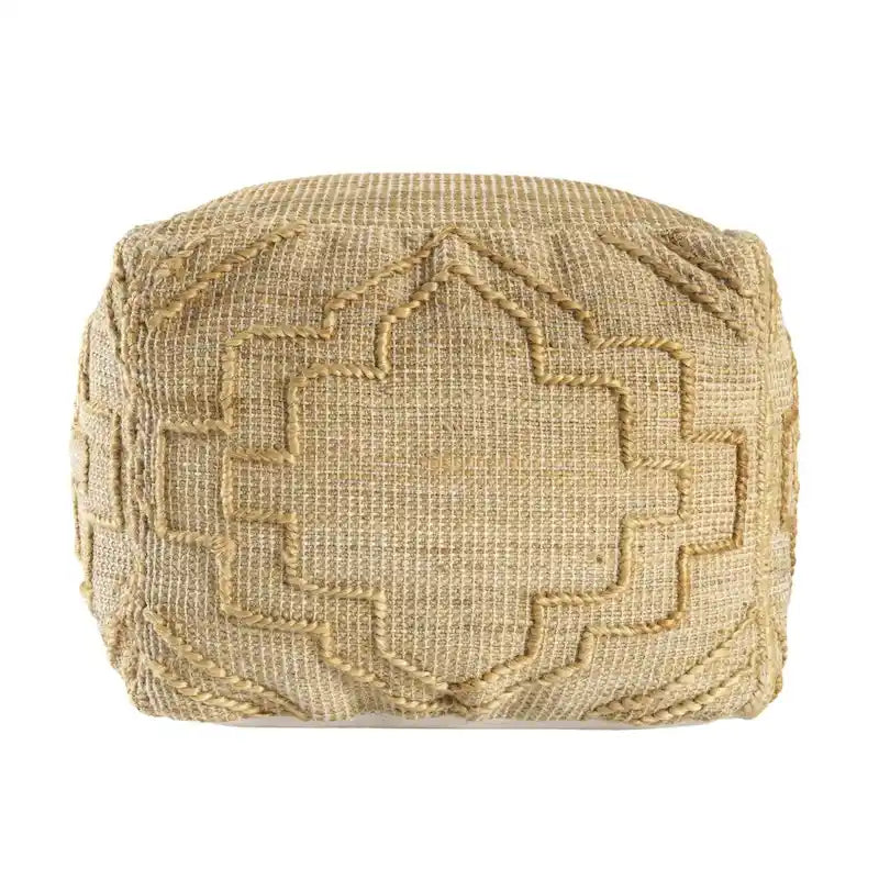 Natural Jute Cube Ottoman, 18" – Single Seat