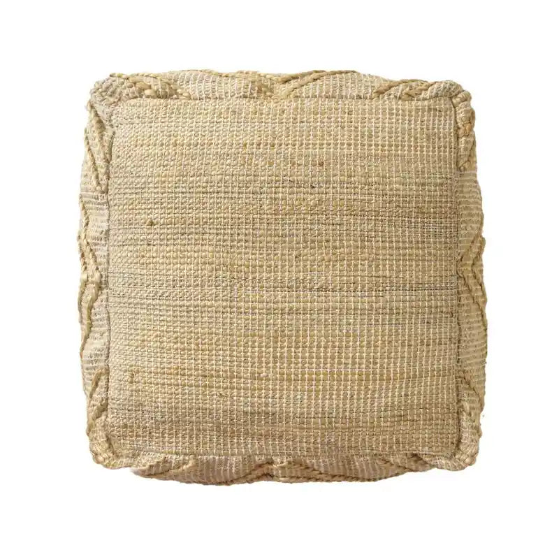 Natural Jute Cube Ottoman, 18" – Single Seat