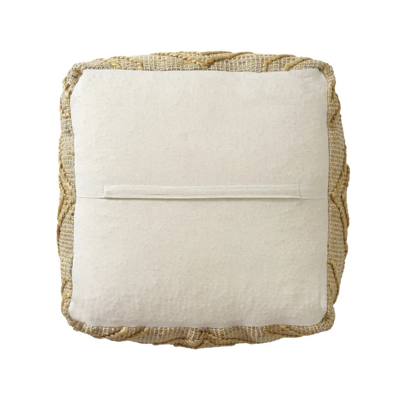 Natural Jute Cube Ottoman, 18" – Single Seat