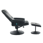 PU Leather 360 Swivel Massage Recliner Chair with Ottoman, Massage and Heated Seat, 140 Adjustable Backrest