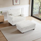 Oversized Chaise Longue Accent Chair with Ottoman