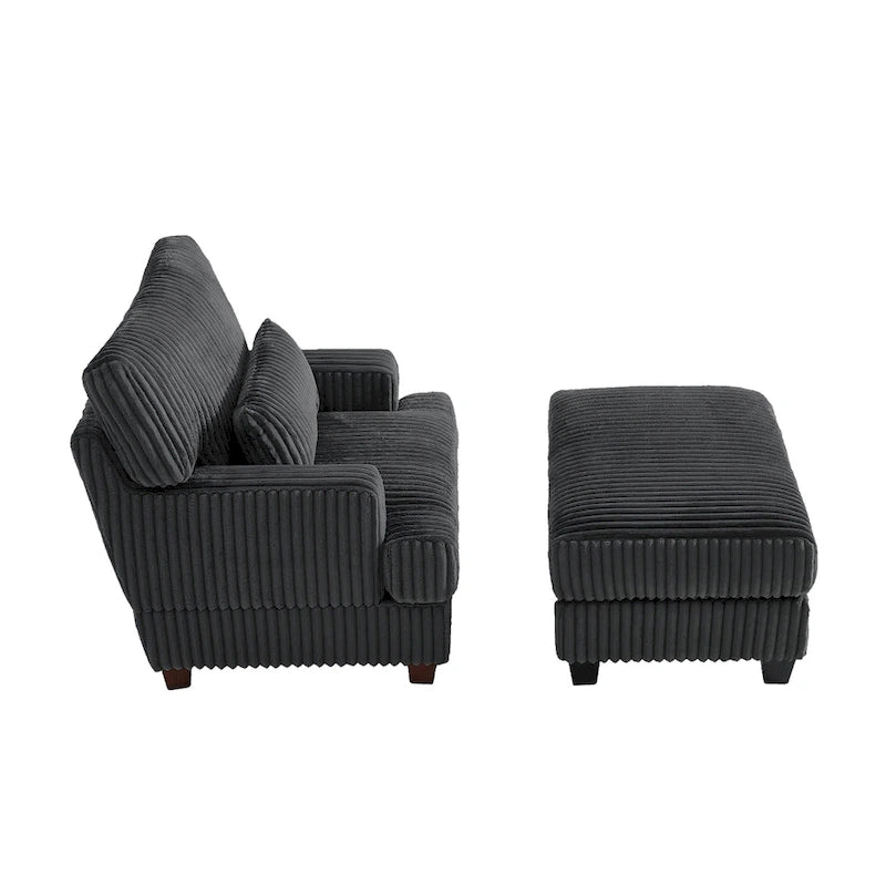 Oversized Chaise Longue Accent Chair with Ottoman