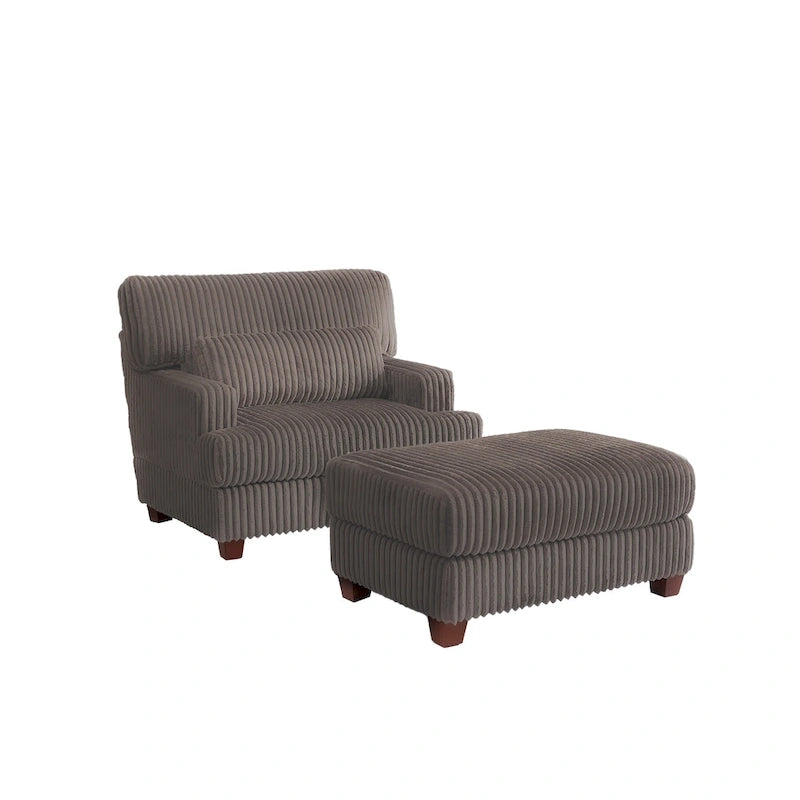 Oversized Chaise Longue Accent Chair with Ottoman