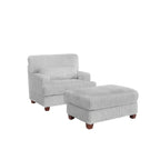 Oversized Chaise Longue Accent Chair with Ottoman
