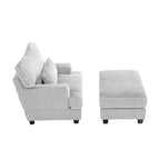 Oversized Chaise Longue Accent Chair with Ottoman