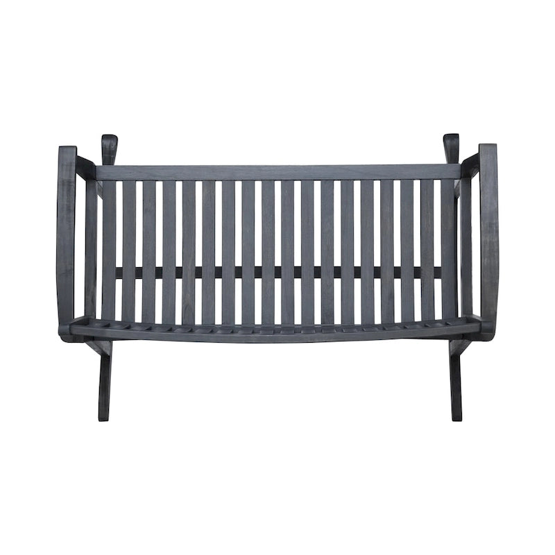 Natural Stain / Dark Grey Acacia Wood Rocking Loveseat – 2-Person