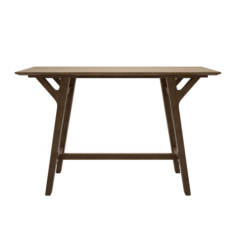 Grey / Walnut Mid-Century Console Table, Rubberwood Legs, Seats 1