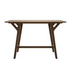 Grey / Walnut Mid-Century Console Table, Rubberwood Legs, Seats 1