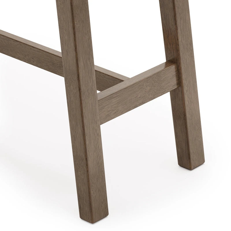 Grey / Walnut Mid-Century Console Table, Rubberwood Legs, Seats 1