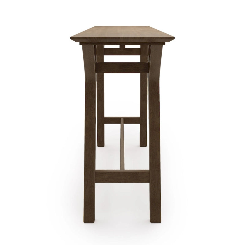 Grey / Walnut Mid-Century Console Table, Rubberwood Legs, Seats 1
