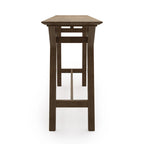 Grey / Walnut Mid-Century Console Table, Rubberwood Legs, Seats 1