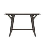 Grey / Walnut Mid-Century Console Table, Rubberwood Legs, Seats 1
