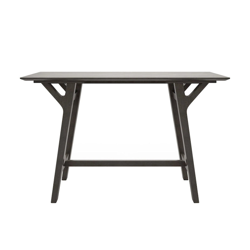 Grey / Walnut Mid-Century Console Table, Rubberwood Legs, Seats 1