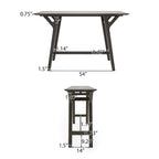 Grey / Walnut Mid-Century Console Table, Rubberwood Legs, Seats 1