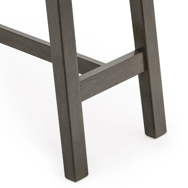 Grey / Walnut Mid-Century Console Table, Rubberwood Legs, Seats 1