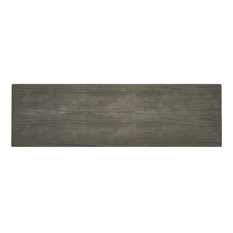 Grey / Walnut Mid-Century Console Table, Rubberwood Legs, Seats 1