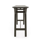 Grey / Walnut Mid-Century Console Table, Rubberwood Legs, Seats 1